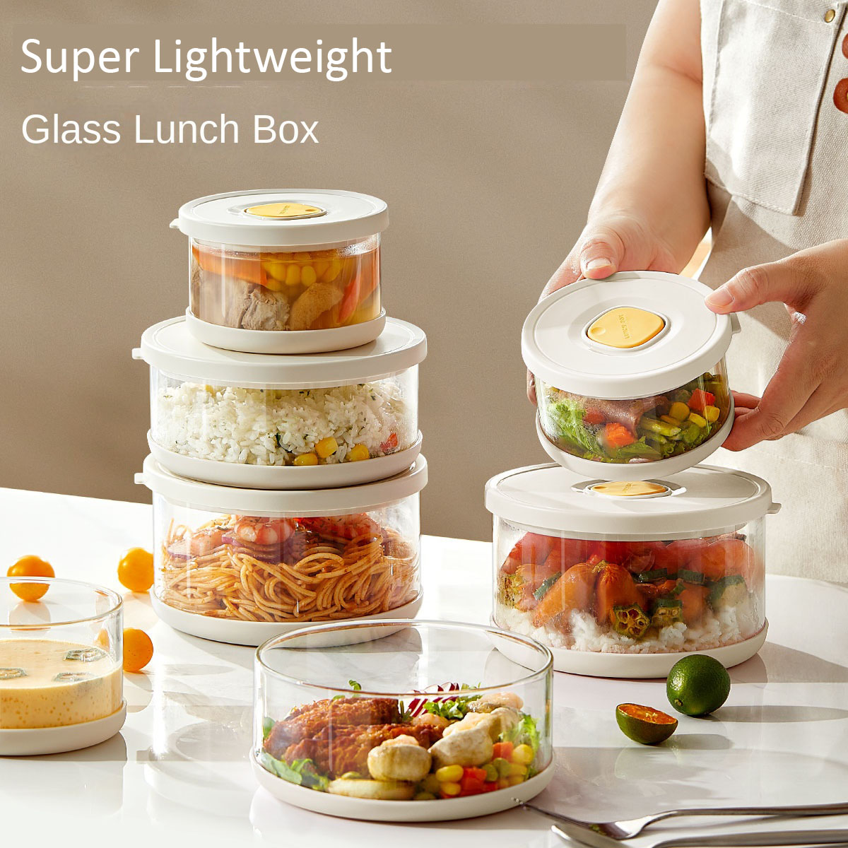Meal Prep Frozen - Contenitore in Vetro per Alimenti, Ermetico