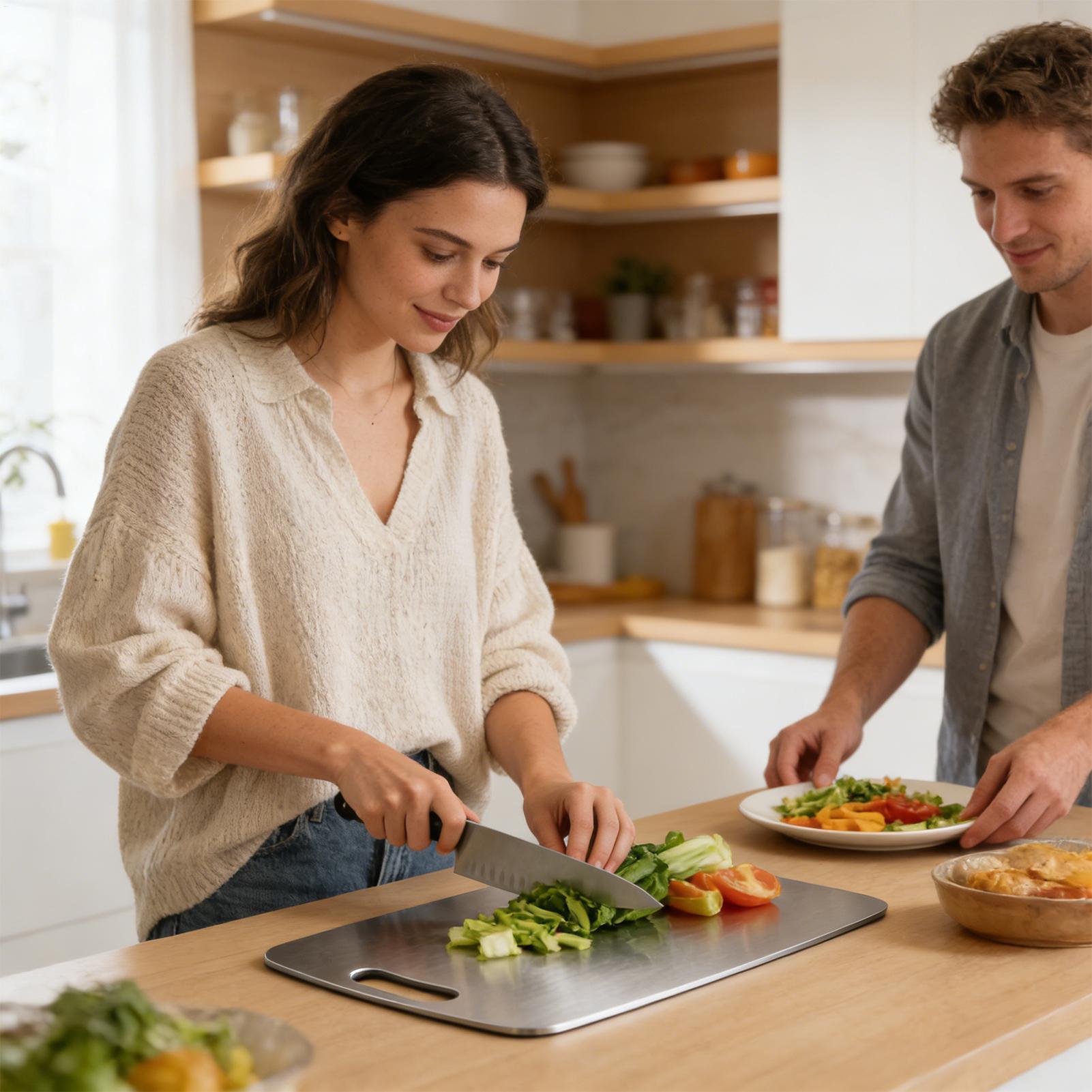 Meal Prep For Cutting - Tagliere in acciaio inossidabile a doppia