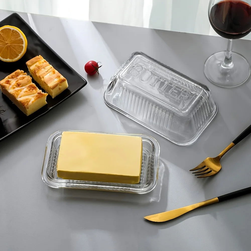 Meal Prep Glass Containers - Piatto per burro trasparente creativo con