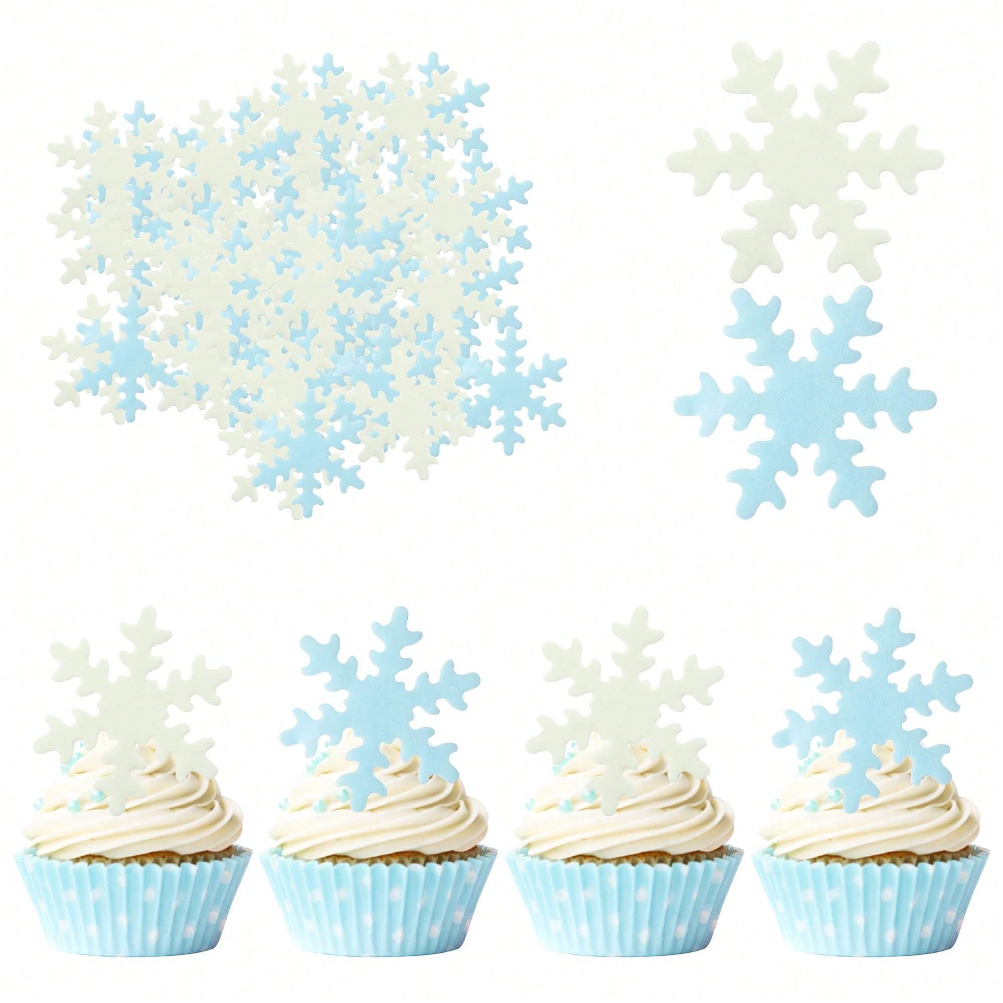 Meal Prep Frozen - 50 Pezzi Topper per Cupcake Blu