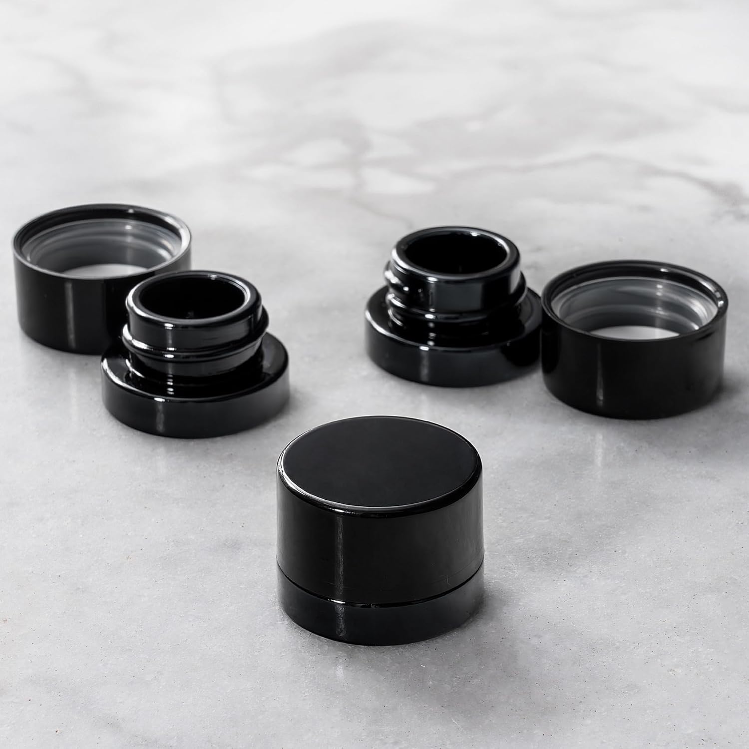 Meal Prep Glass Containers - Barattoli di vetro nero spesso da