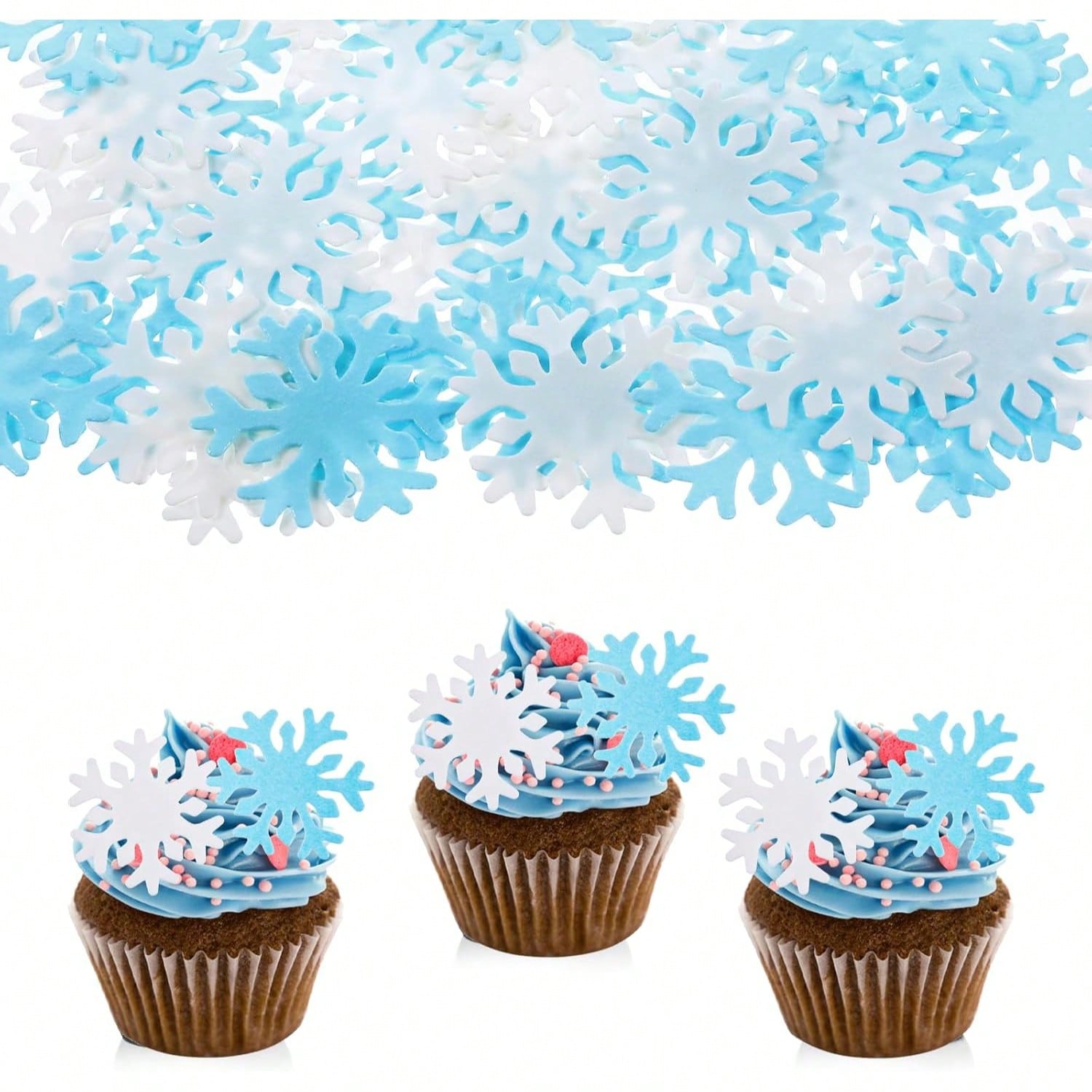 Meal Prep Frozen - 50 Pezzi Topper per Cupcake Blu