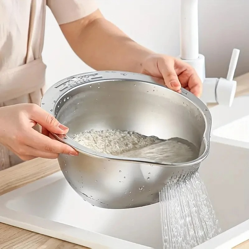 Meal Prep Plan - Ciotola Scolapasta in Acciaio Inossidabile Antiruggine