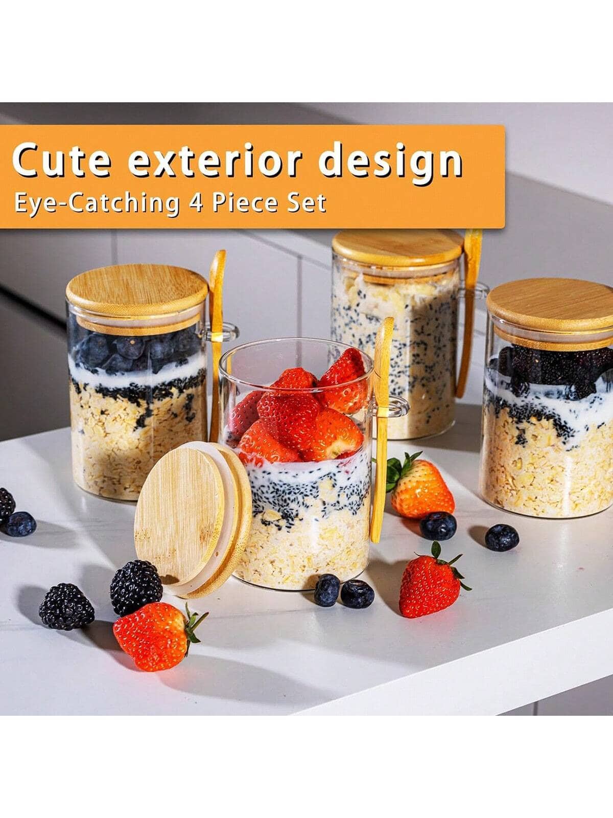 Set di 4 Barattoli per Overnig - Meal Prep Yogurt Parfait recensione e prezzo